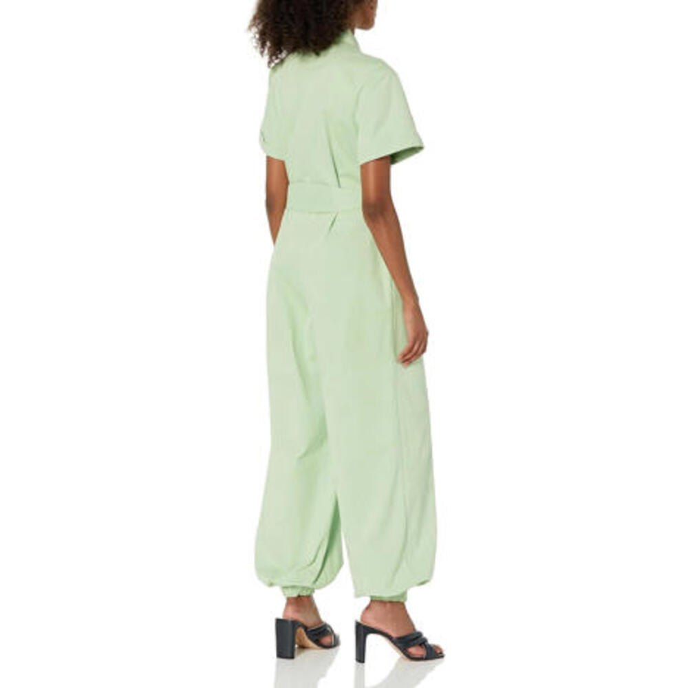 The Drop Women's Quiet Green Ss Jumpsuit with Self Belt Size Medium - Picture 2 of 4
